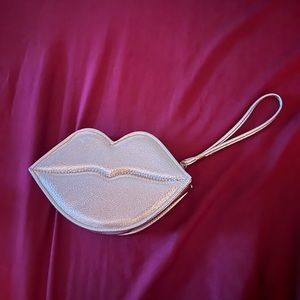 Rose Gold leather clutch